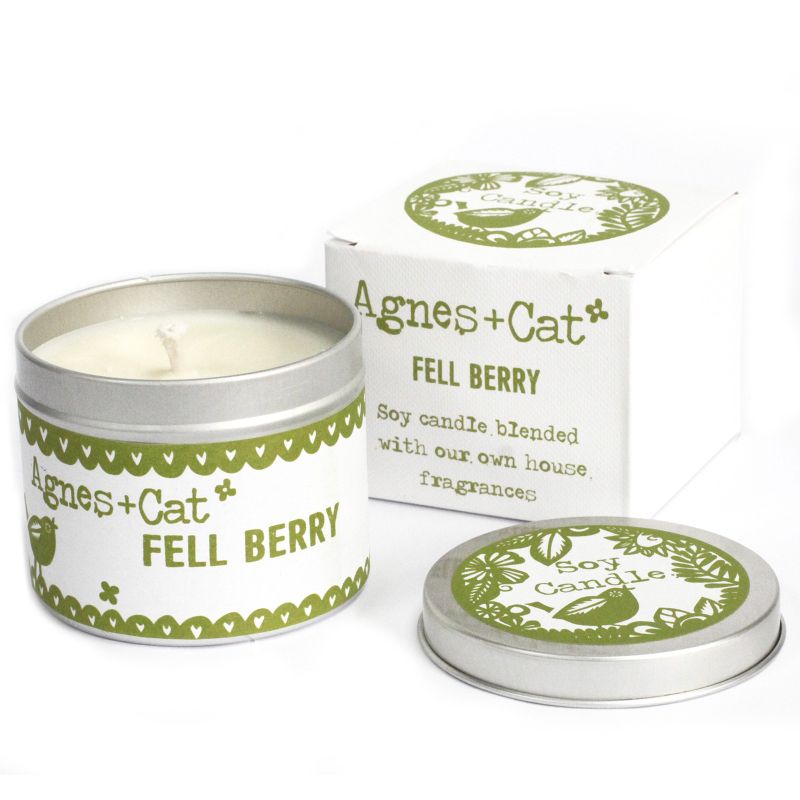 Kerze in Zinkdose in Geschenkverpackung - Fell Berry