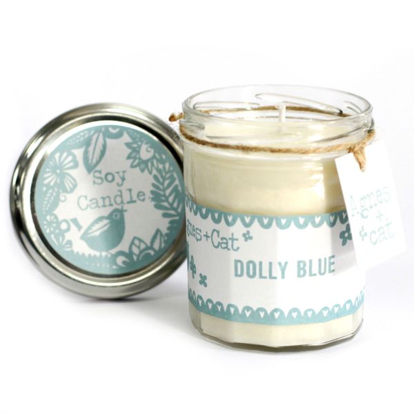 Marmeladenglas Kerze- Dolly Blue
