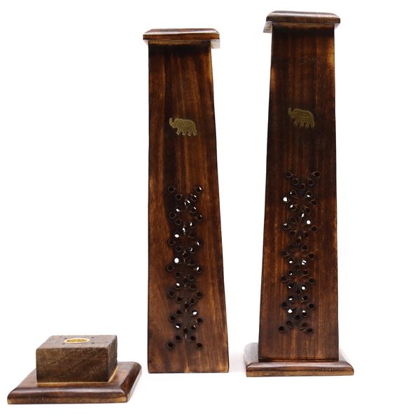 Box mit 2 verjüngten Mangoholz-Räuchertürmen
