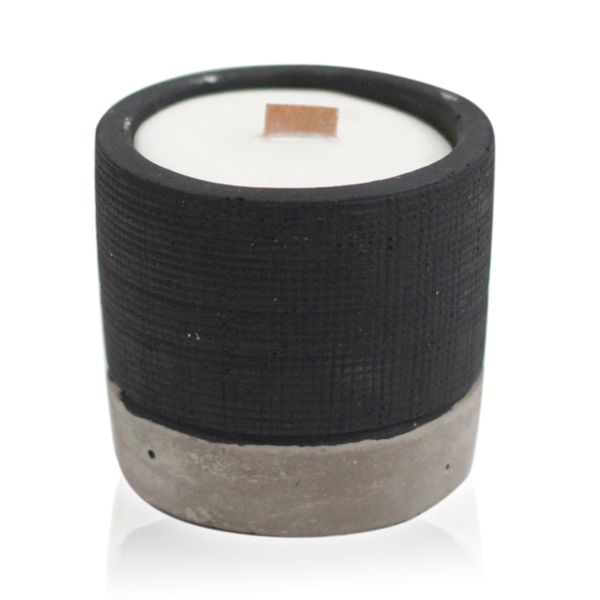 Holzdocht Sojakerze im Betontopf - Schwarz - Brandy Butter