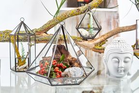 Glas/Metal Terrarium - Laternenform