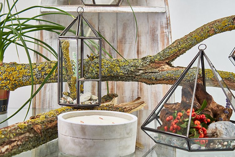 Glas/Metal Terrarium - Laternenform