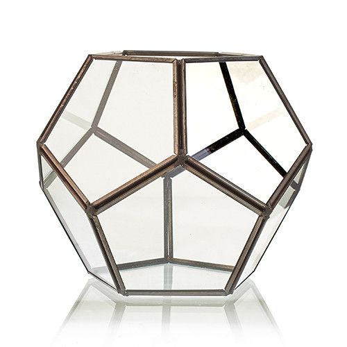 Glas/Metal Terrarium - Großes Achteck