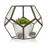 Glas/Metal Terrarium - Großes Achteck