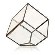 Glas/Metal Terrarium - Würfel auf der Ecke