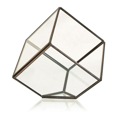 Glas/Metal Terrarium - Würfel auf der Ecke