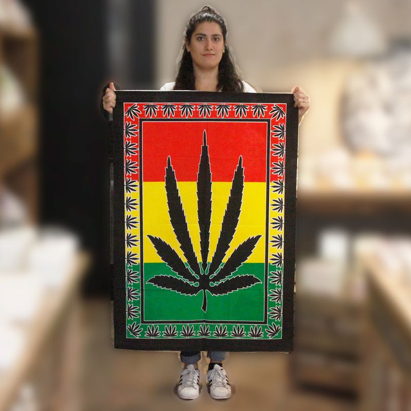 Baumwoll-Wandtücher - Cannabisblatt