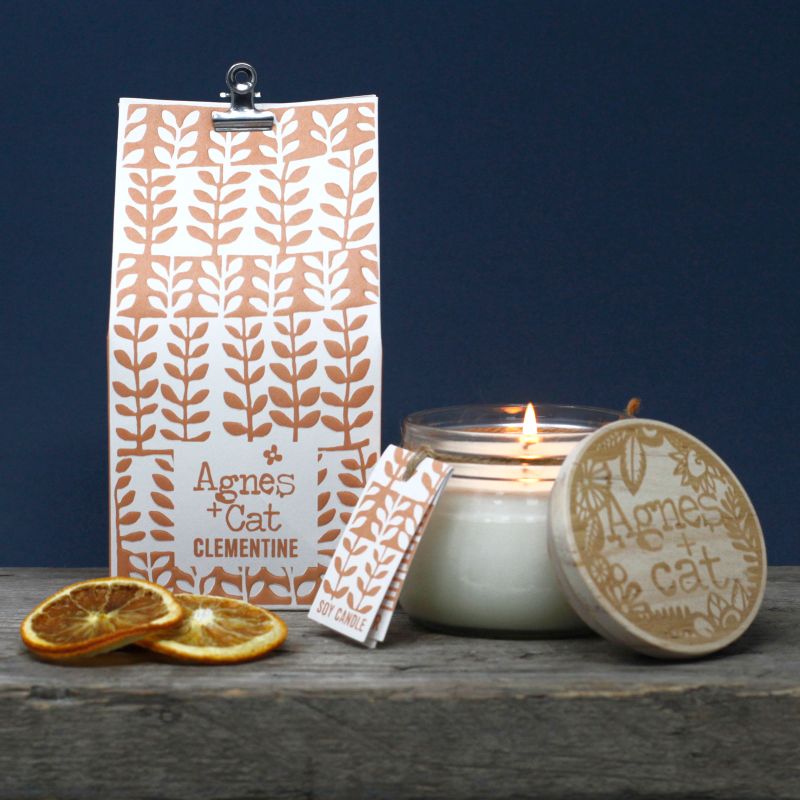 Kleine Glaskerze in Geschenkverpackung- White Fig
