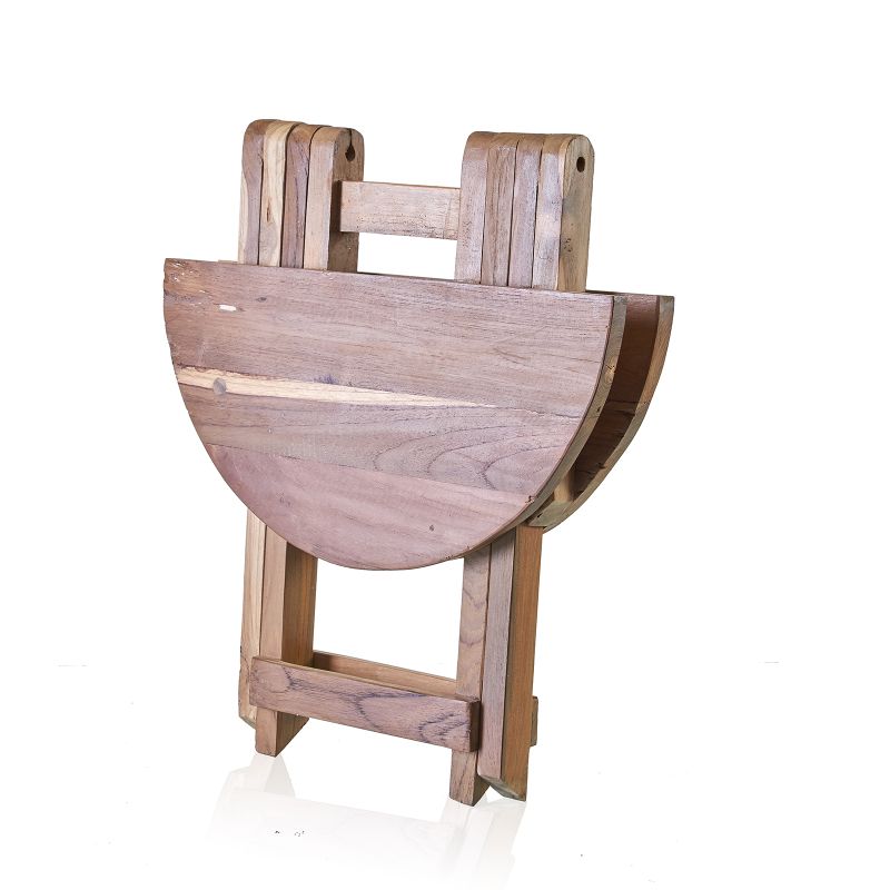 Zusammenklappbarer Tisch - Recycling Holzmöbel - Rund 50x50cm