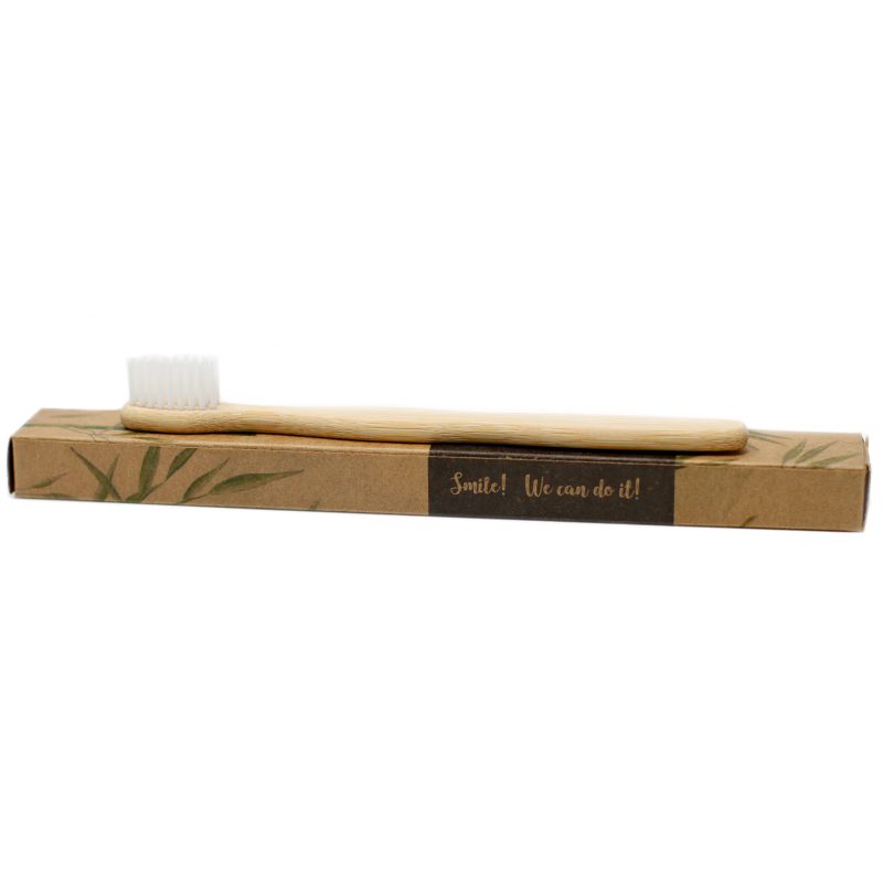 Bambus Zahnbürste - Weiß - Family Packung 4 St - Med Soft