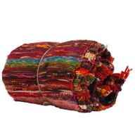 150 x 90cm Luxus-Flickenteppich - Rot- Rot