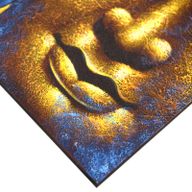 Buddha Gemälde - Goldenes Gesicht & Lotusblume