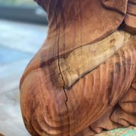 Handgeschnitzte Buddhastatue - 40cm Hände im Schoß