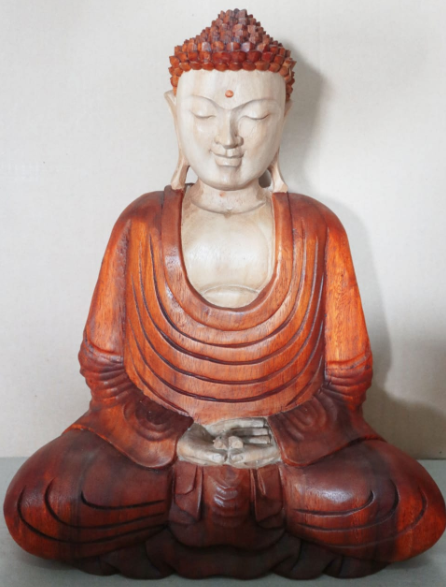 Handgeschnitzte Buddhastatue - 40cm Hände im Schoß
