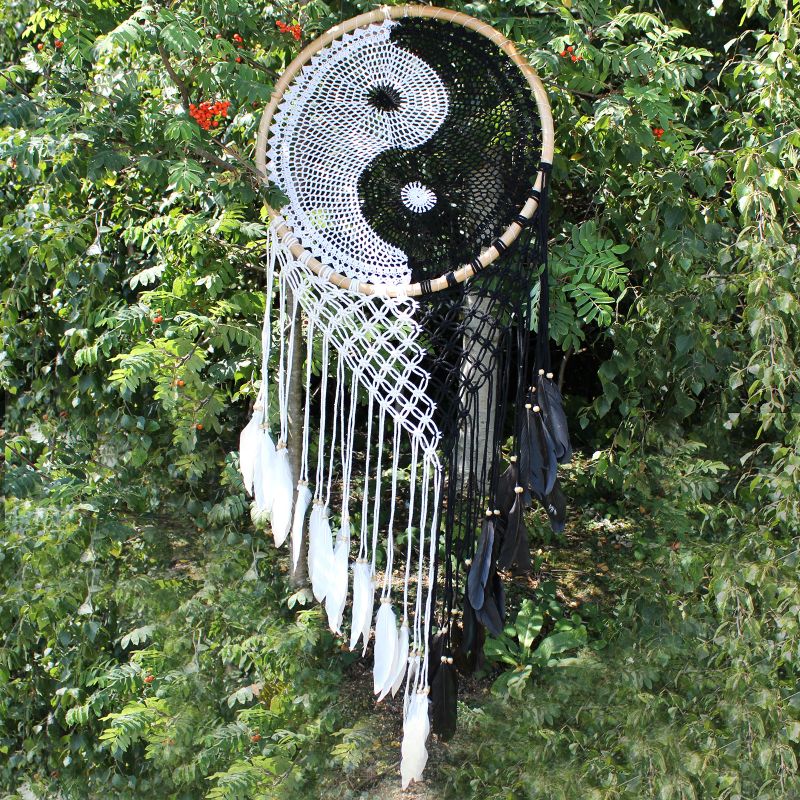Bali-Traumfänger - Extragroßes Yin Yang D: 50cm