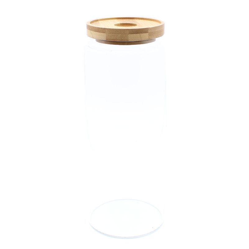 Glas mit Bambusdeckel-- 25cm