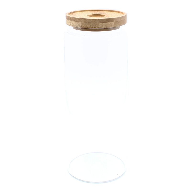 Glas mit Bambusdeckel-- 25cm