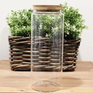 Glas mit Bambusdeckel-- 25cm