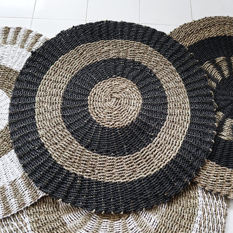 Rundes Seegras Black & Tan - Kreise- 1m