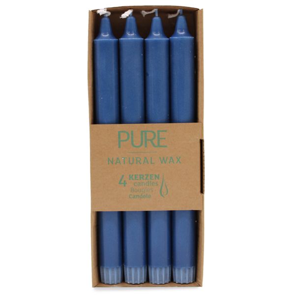 Reine natürliche Wachskerze 25 x 2,3 - Blau