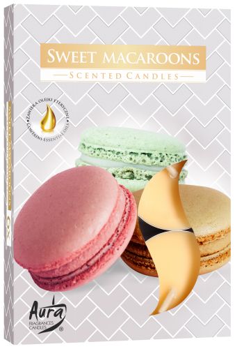 Set mit 6 duftenden Teelichtern - Sweet Macaroon