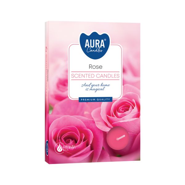 Set mit 6 duftenden Teelichtern - Rose