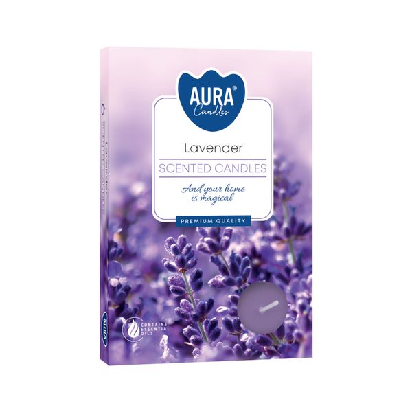 Set mit 6 duftenden Teelichtern - Lavendel