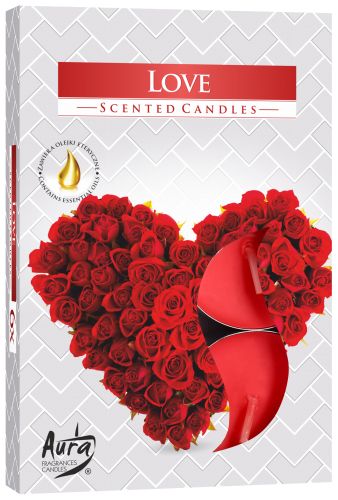 Set mit 6 duftenden Teelichtern - Love