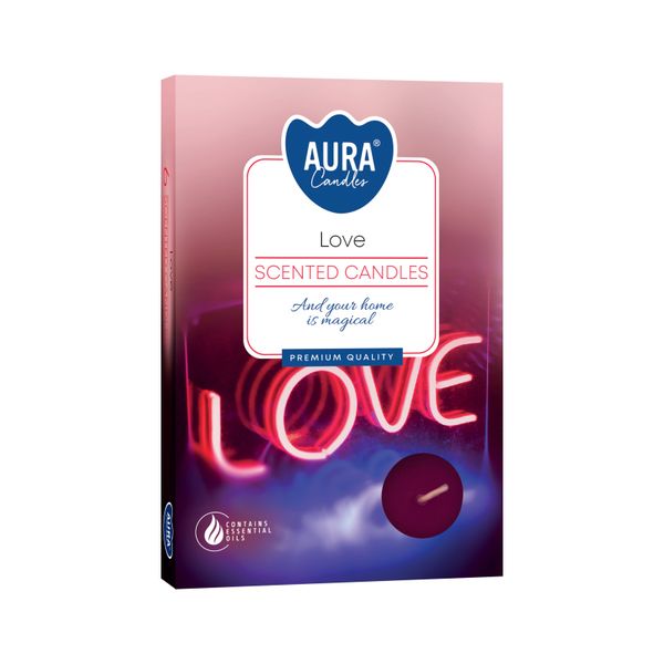 Set mit 6 duftenden Teelichtern - Love