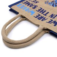 Bedruckte Jutetasche - We are Waves - Grau, Blau und Natur