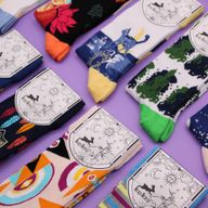 Hop Hare Bamboo Socks - Blue Buddha & Lotus S/M