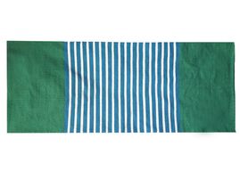 Indischer Baumwollteppich - 70x170cm - Blau/ Grün