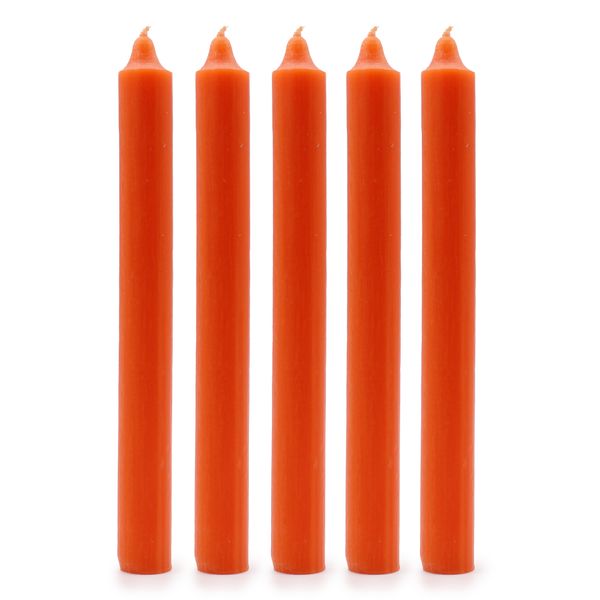 Bunte Tischkerzen - Rustikales Orange - Packung mit 100 Stück