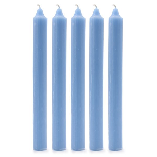 Bunte Tischkerzen -Rustikales Meerblau - Packung mit 100 Stück