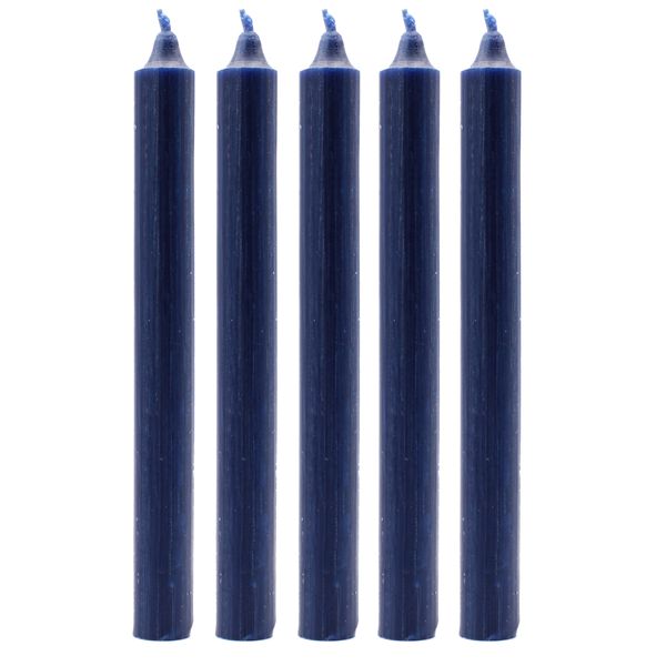 Bunte Tischkerzen -Rustikales Marineblau - Packung mit 100 Stück