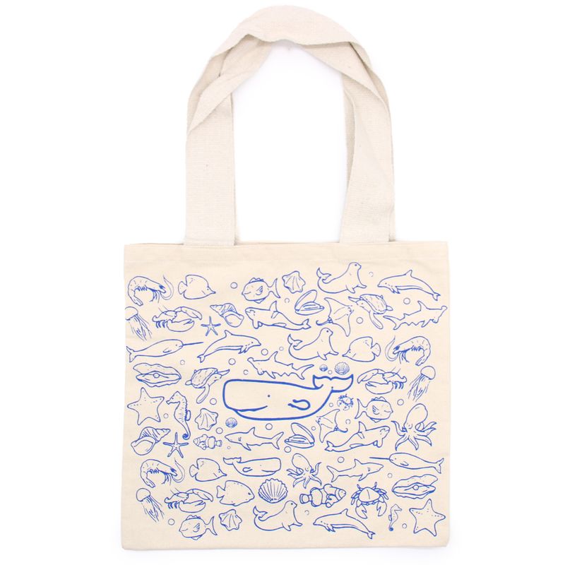 Große Baumwoll-Einkaufstasche – 38 x 42 - Leben im Meer - 10oz