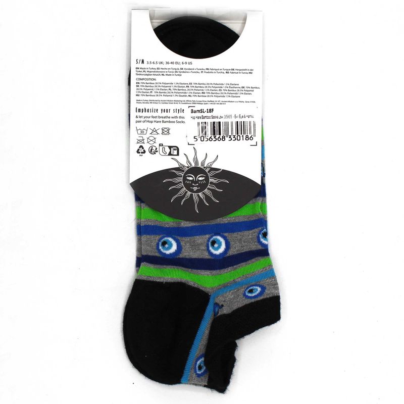 Hop Hare Bambus-Socken Low - böser Blick & Hamsa S/M