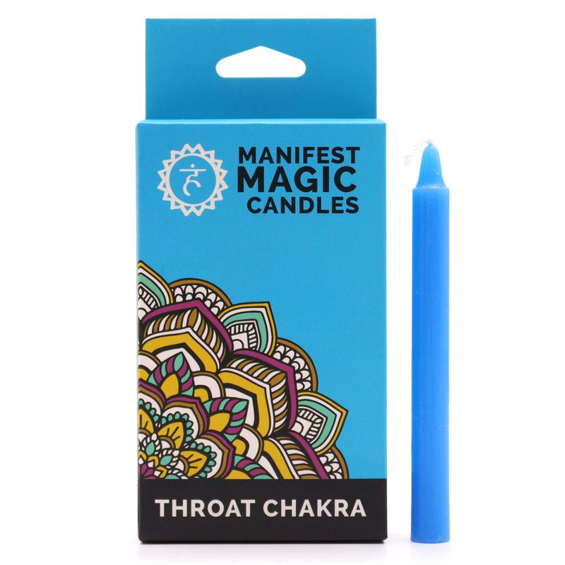 Manifest – Magische Kerzen (12er-Packung) - Blau – Hals-Chakra