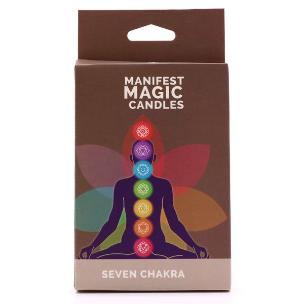 Sieben Chakra Manifest Kerzen (7er-Pack)
