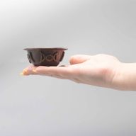 Antike Kupfer-Ritualschale mit Dreifachmond 8x4cm