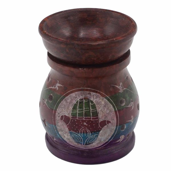 Duftlampe aus Speckstein, 10 cm- Hamsa – Fünf Farben