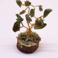Mini-Edelsteinbäume auf Holzsockel - Grüner Aventurin (15 Steine)