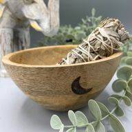 Ritual-Schale für Räucher aus Holz- Drei Monde - 13x7cm