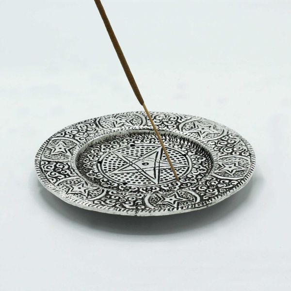 Polierter Aluminium-Räucherstäbchenhalter-Pentagon, 11,5 cm