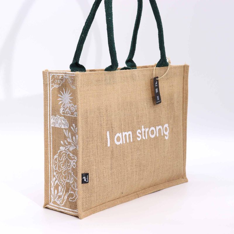 Hop Hare Große Tasche aus Jute- I am Strong