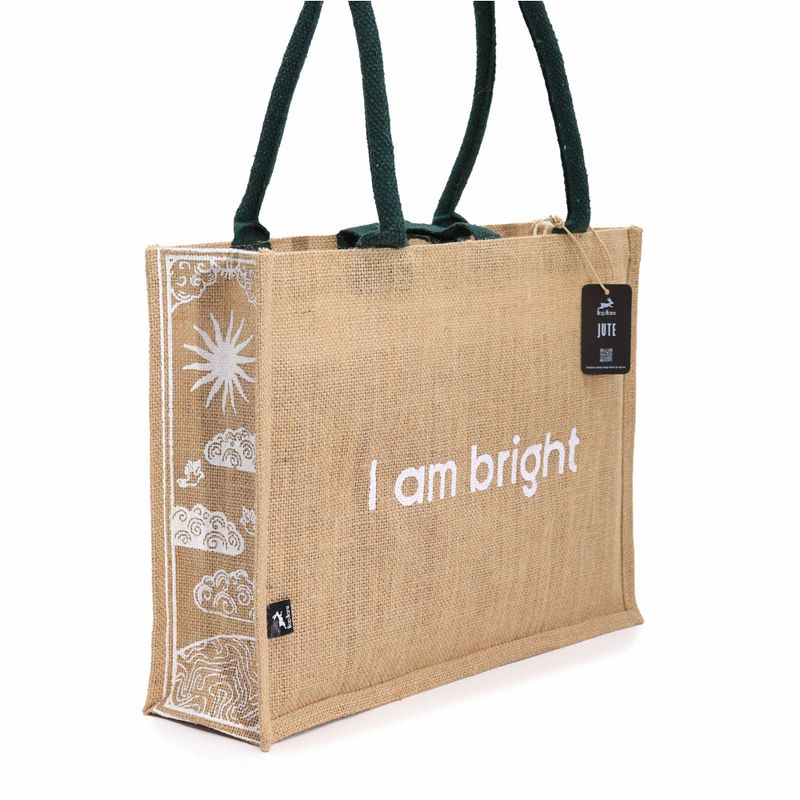 Hop Hare Große Tasche aus Jute- I am Bright
