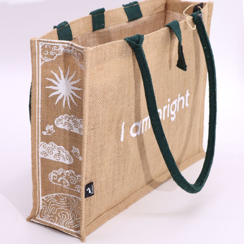 Hop Hare Große Tasche aus Jute- I am Bright
