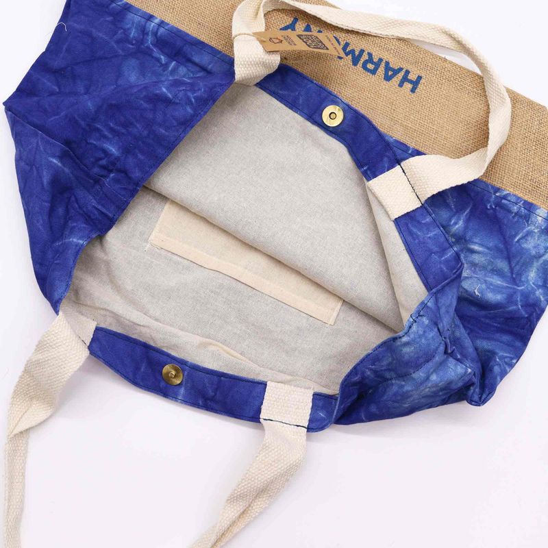Natürliche Tasche - Blau- Mandala - Harmonie