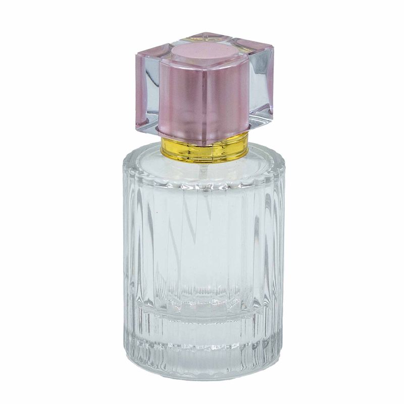 Zartes Rosa  - 50 ml runde gerippte Flasche, Spray und Verschluss