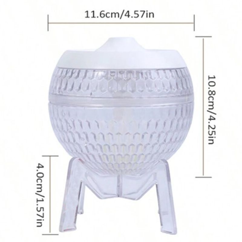 Luftbefeuchter „Mondo Planet“ aus Klarglas – USB – mit Farbwechsel (Downlight)